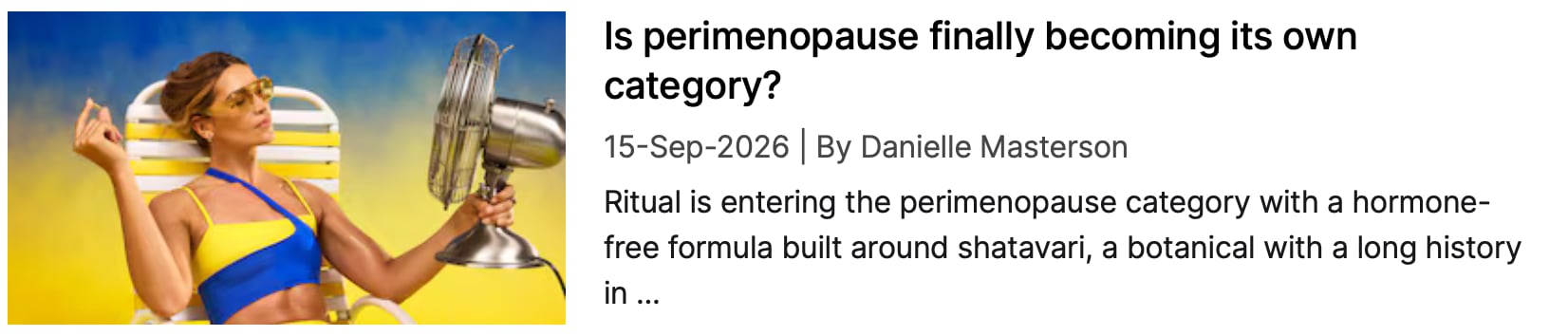 Ritual Perimenopause Health NI coverage