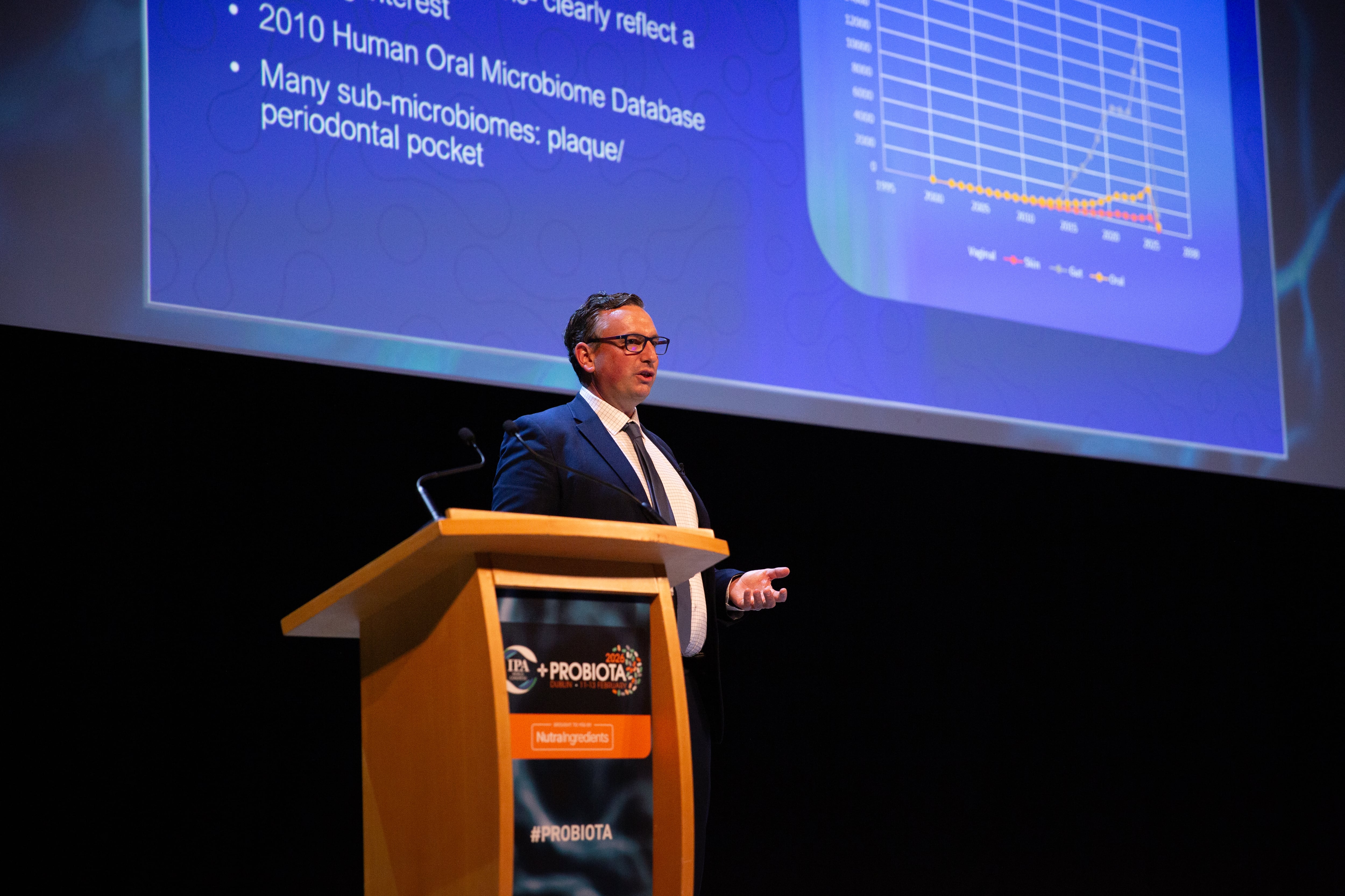 Dr. John Hale presented research on the oral microbiome and its role in our health.