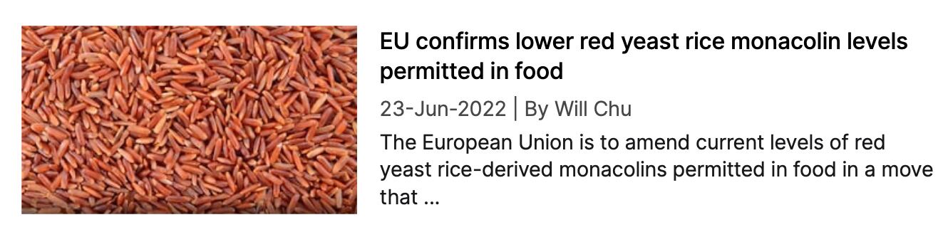 Monacolins update in 2022