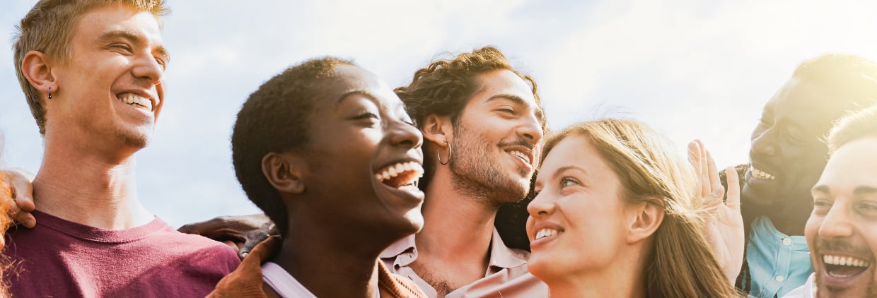 Group of friends smiling