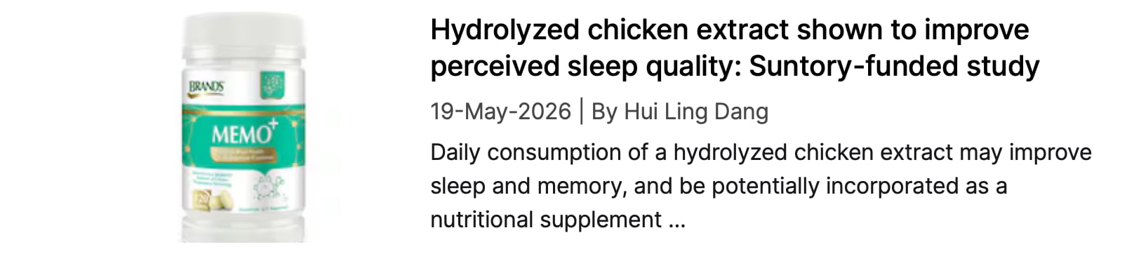 Hydrolyzed chicken extract and sleep NI coverage