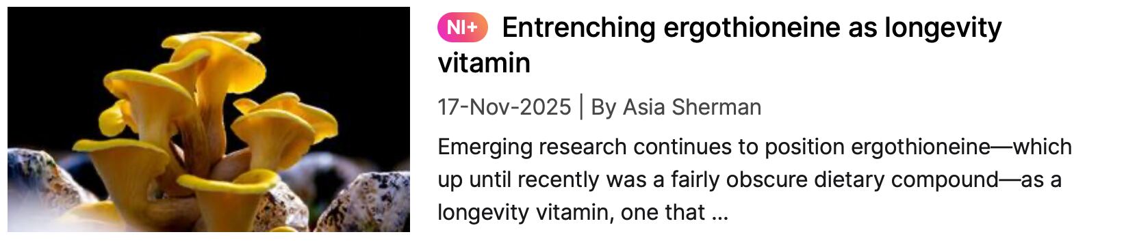 Ergothioneine study NI coverage