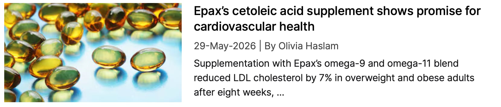 Epax cetoeic acid and cardiovascular health NI coverage