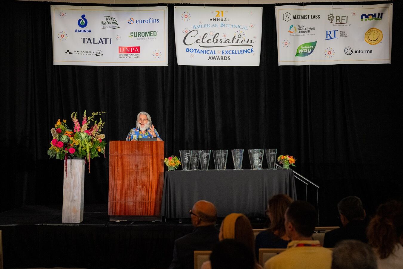 Mark Blumenthal, founder and executive director of the American Botanical Council, addressing attendees at the ABC's 21st annual Celebration and Botanical Excellence Awards in Anaheim, CA