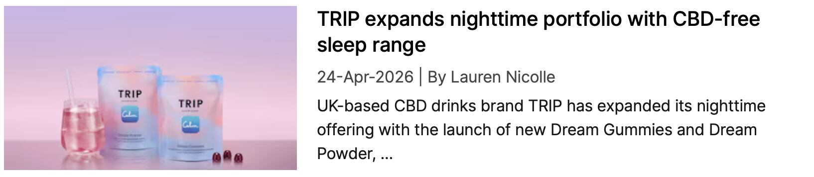 TRIP CBD-free sleep range