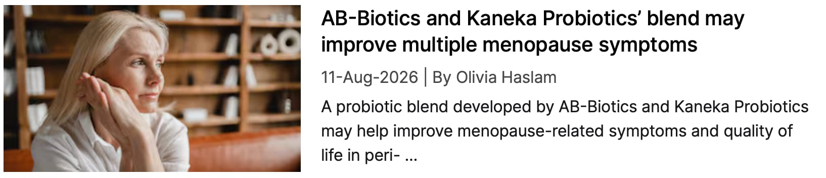 Probiotic blend for menopause study NI coverage