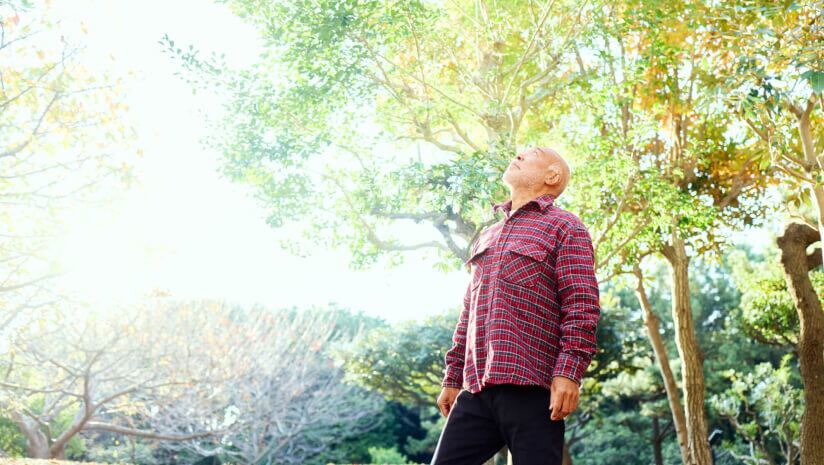 Older fit man in nature