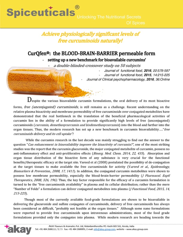 CurQfen®- Free curcuminoids absorption naturally!