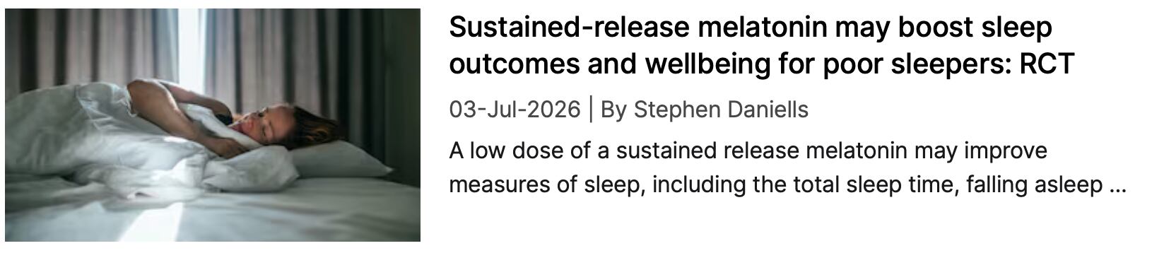 Sustained-release melatonin NI coverage