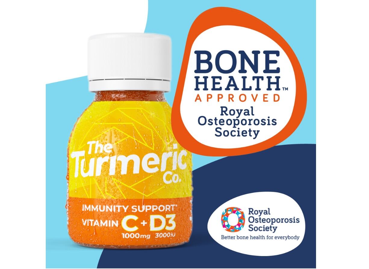 Royal Osteoporosis Society recognises turmeric and vitamin shot for bone health