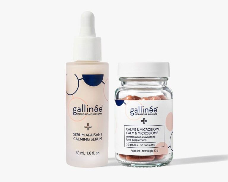 Gallinée inside-out calm duo on white background.