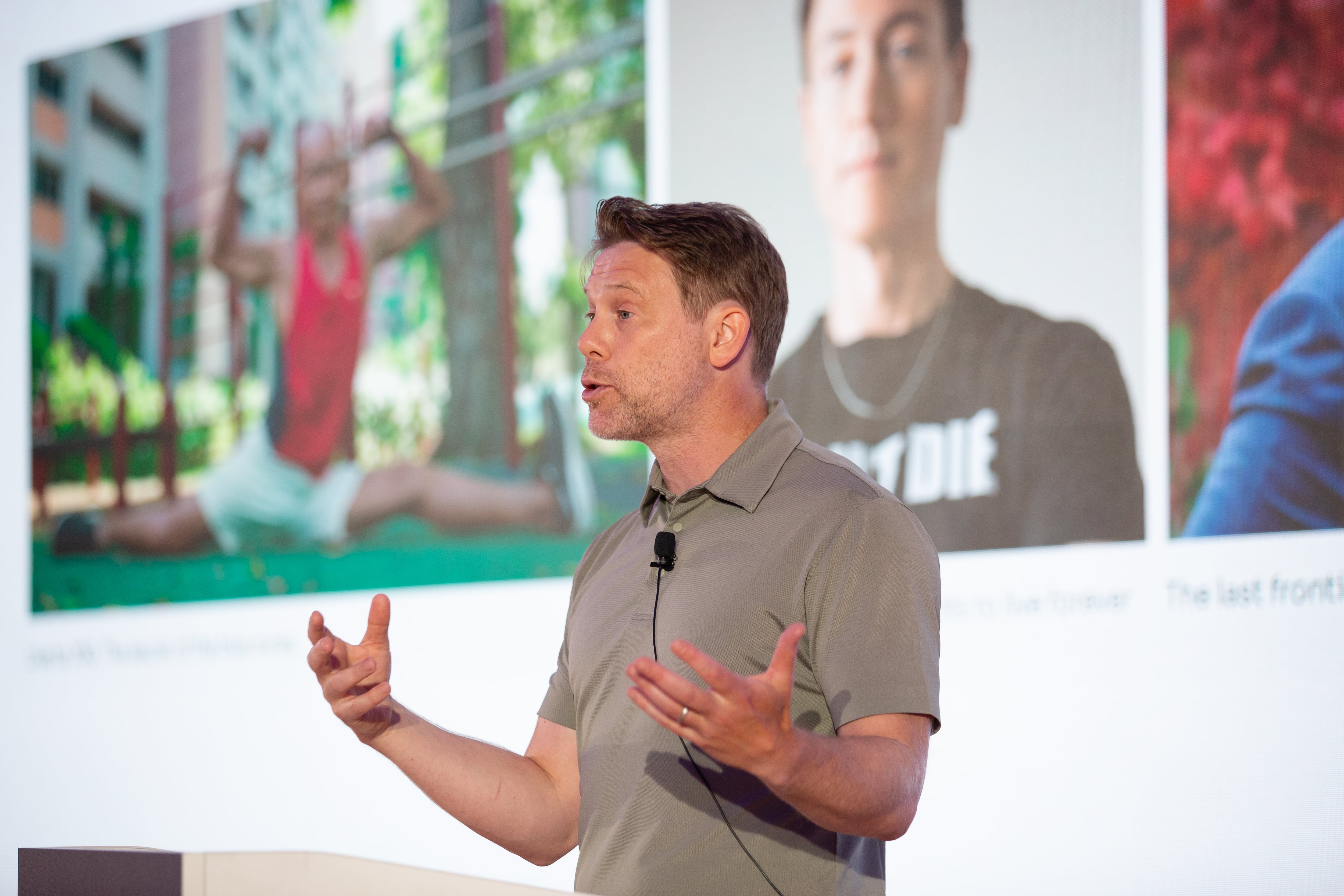 Nick Morgan on stage at the Active Nutrition Summit, Vienna