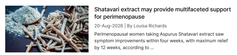 Waleria Healthtech’s Shatavari root extract shows promise for symptoms of perimenopause