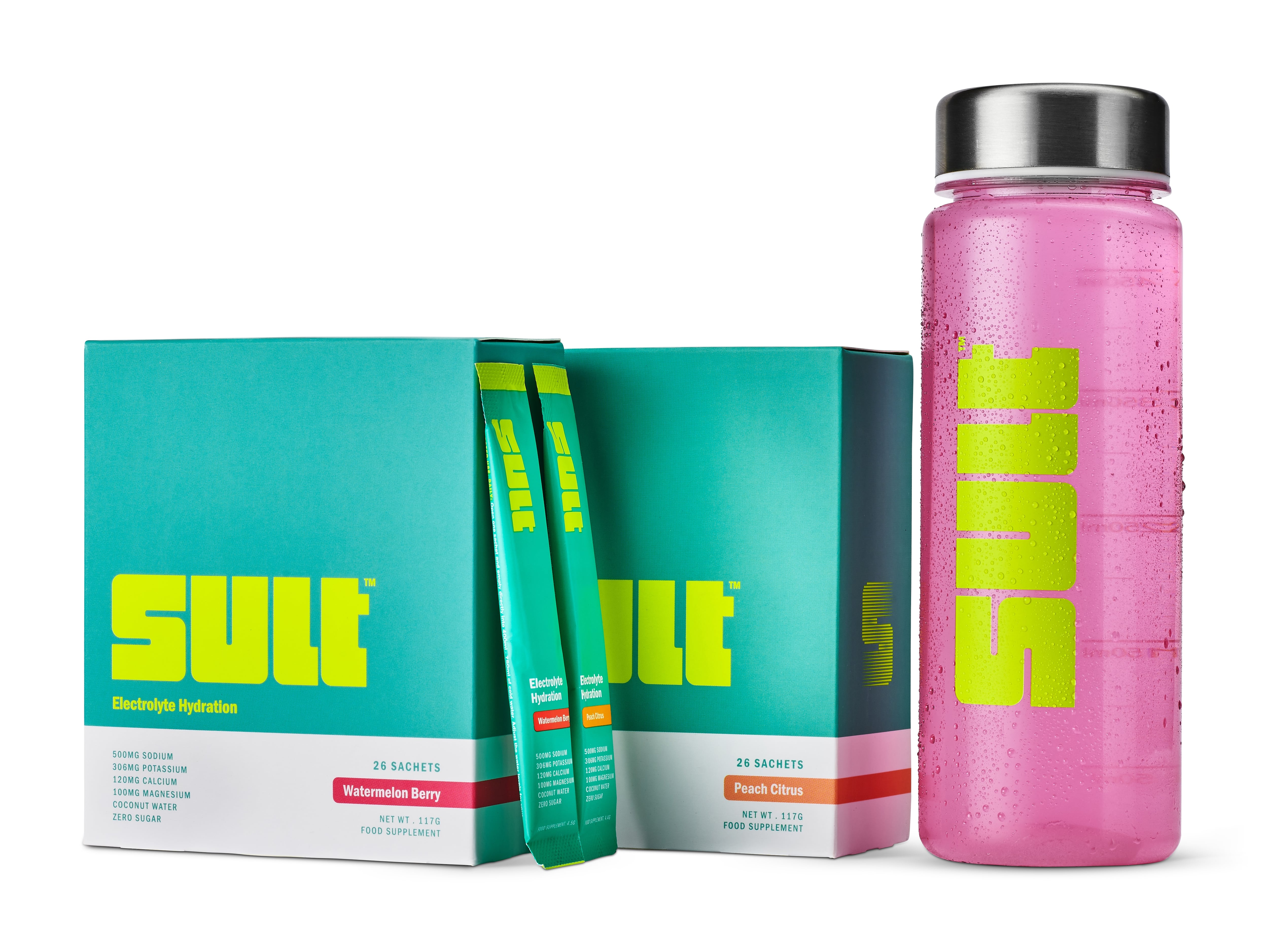 Sult comes in two flavours: Peach Citrus and Watermelon Berry.