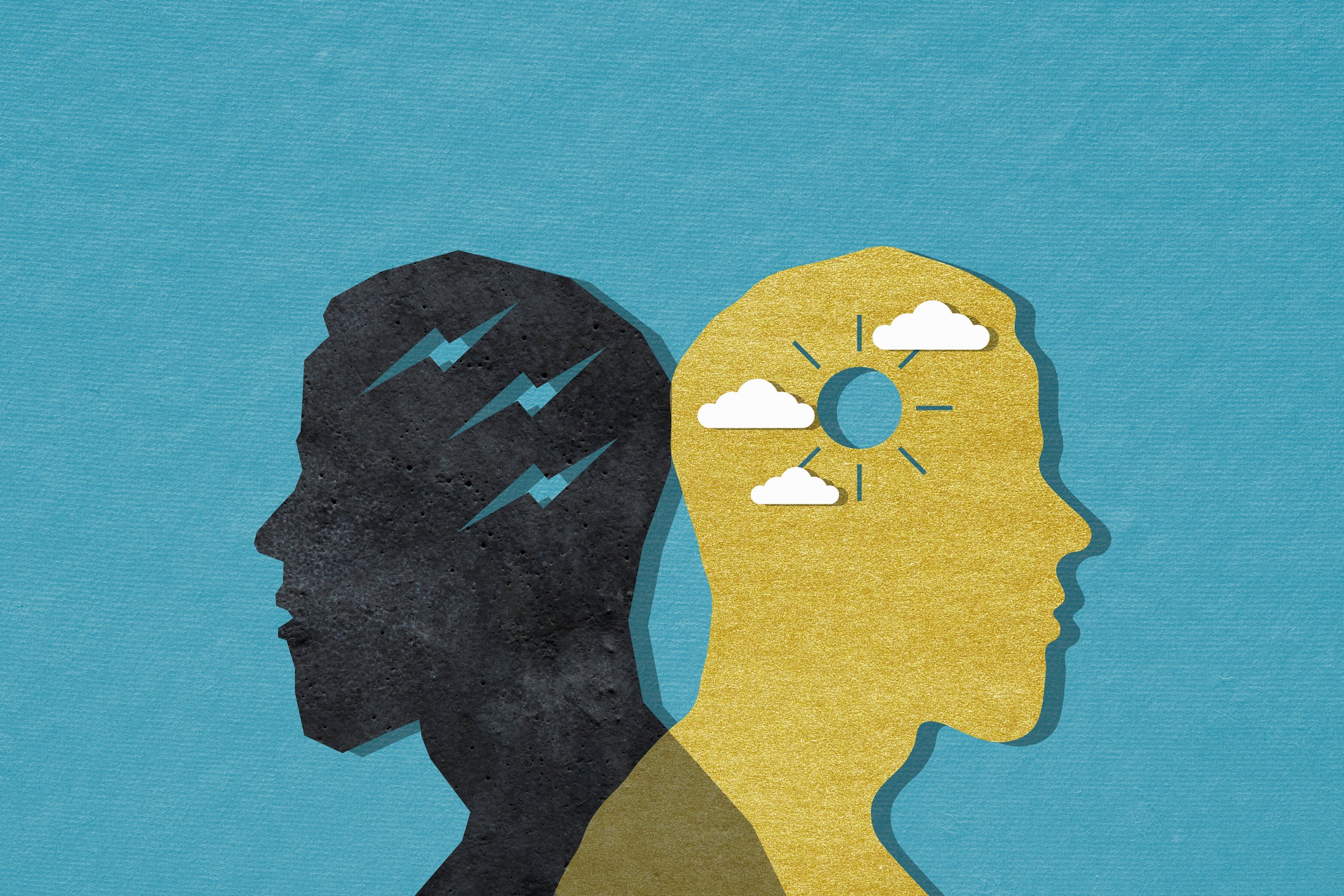 Two versions of the same man in opposite states of mind