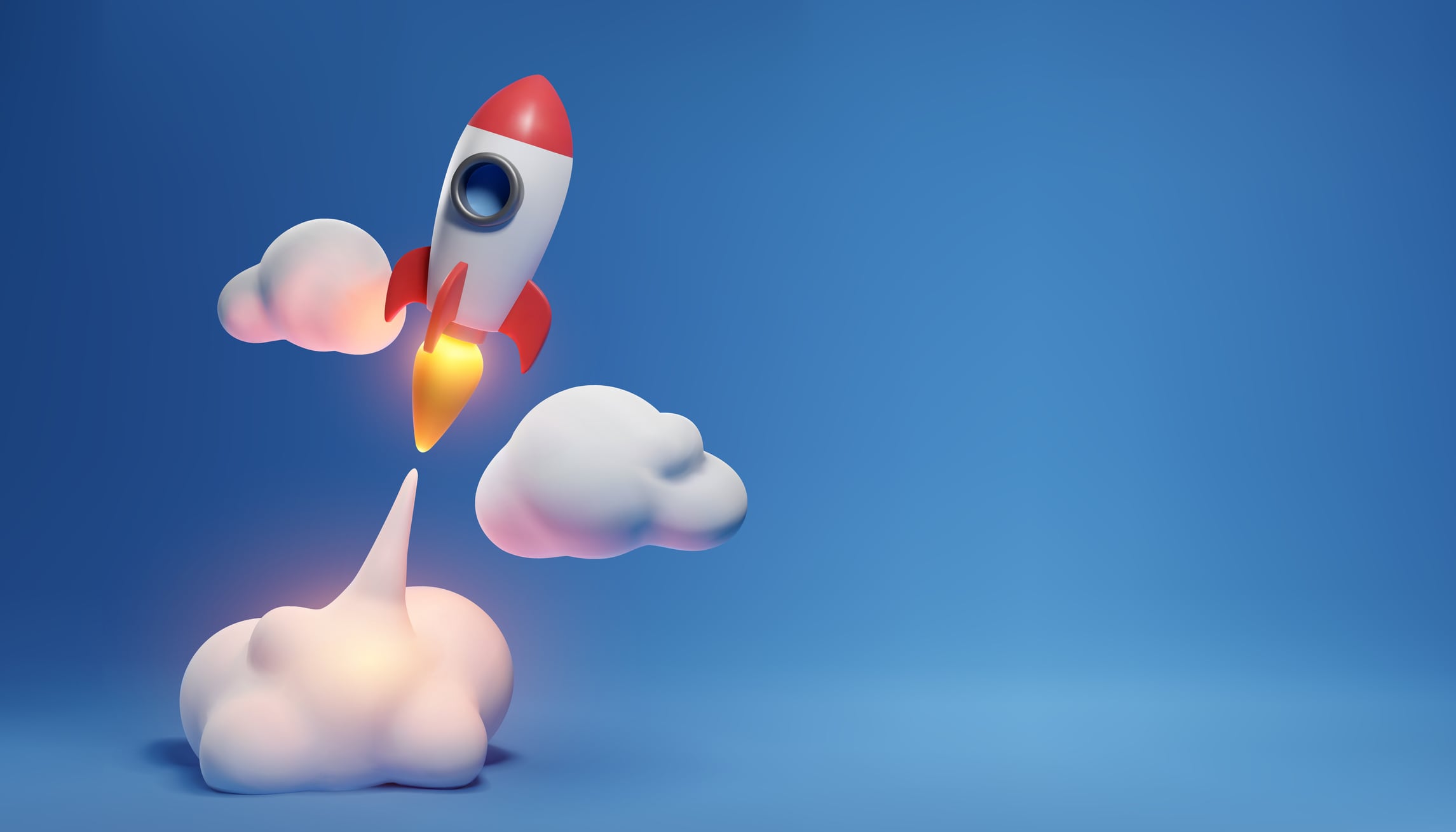 Illustration of rocket and copy space for start up business and bitcoins advertise. EPS 10