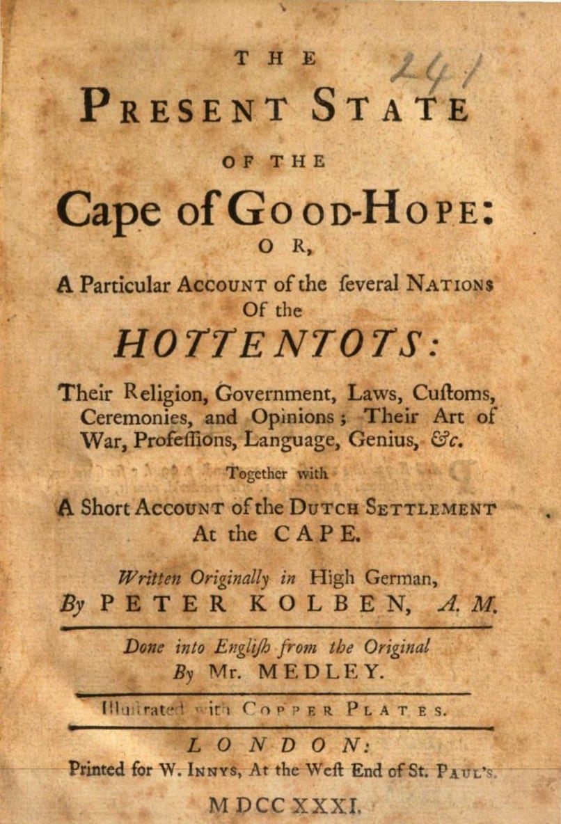 Cover of The Present State of the Cape of Good Hope by Peter Kolben
