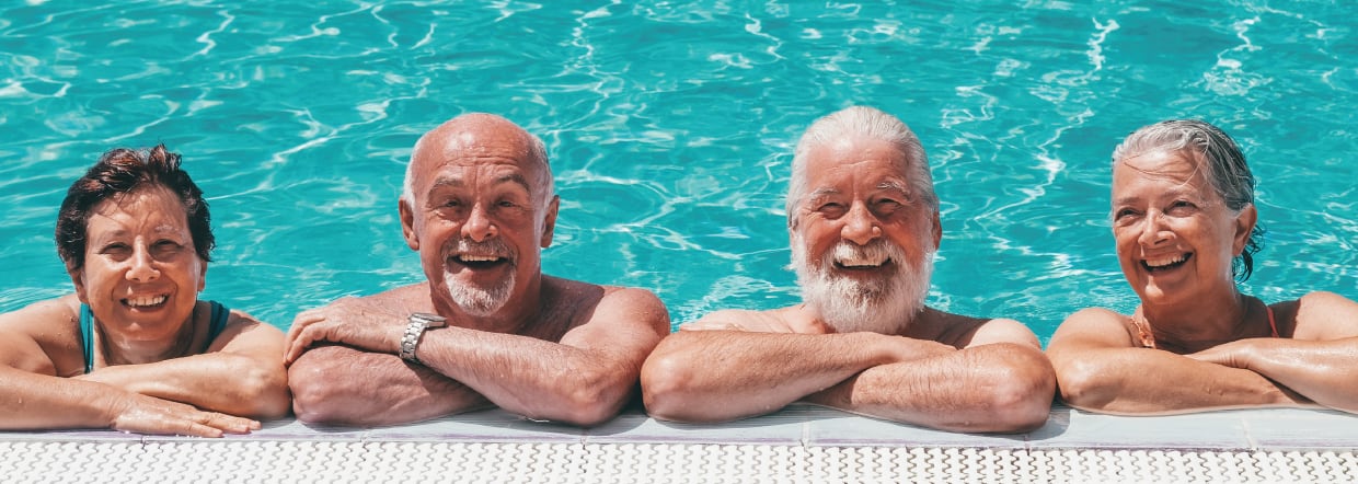 Older people in the pool
