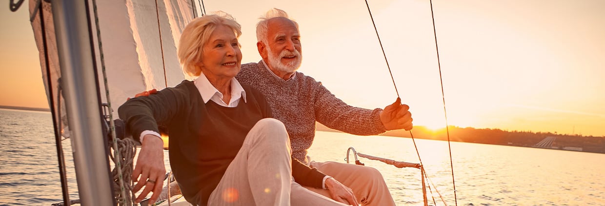 Older couple on boat