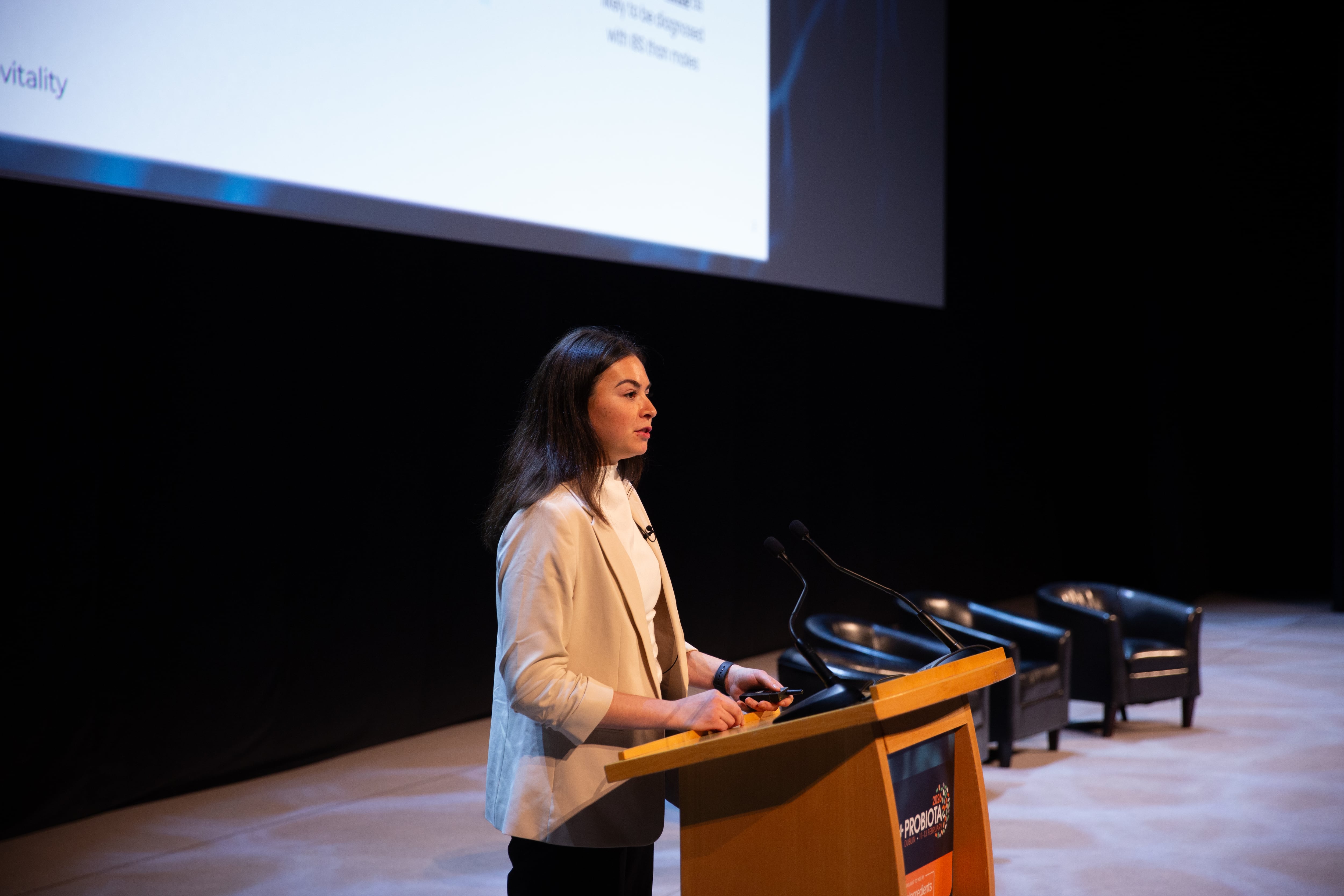 Co-founder and CEO of Microvitality Zoe Watson told delegates how the start-up's non-invasive gastrointestinal sampling method is addressing a "blind spot" in gut health diagnostics.