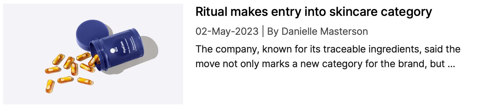 NutraIngredients coverage of Ritual's Hyacera launch.