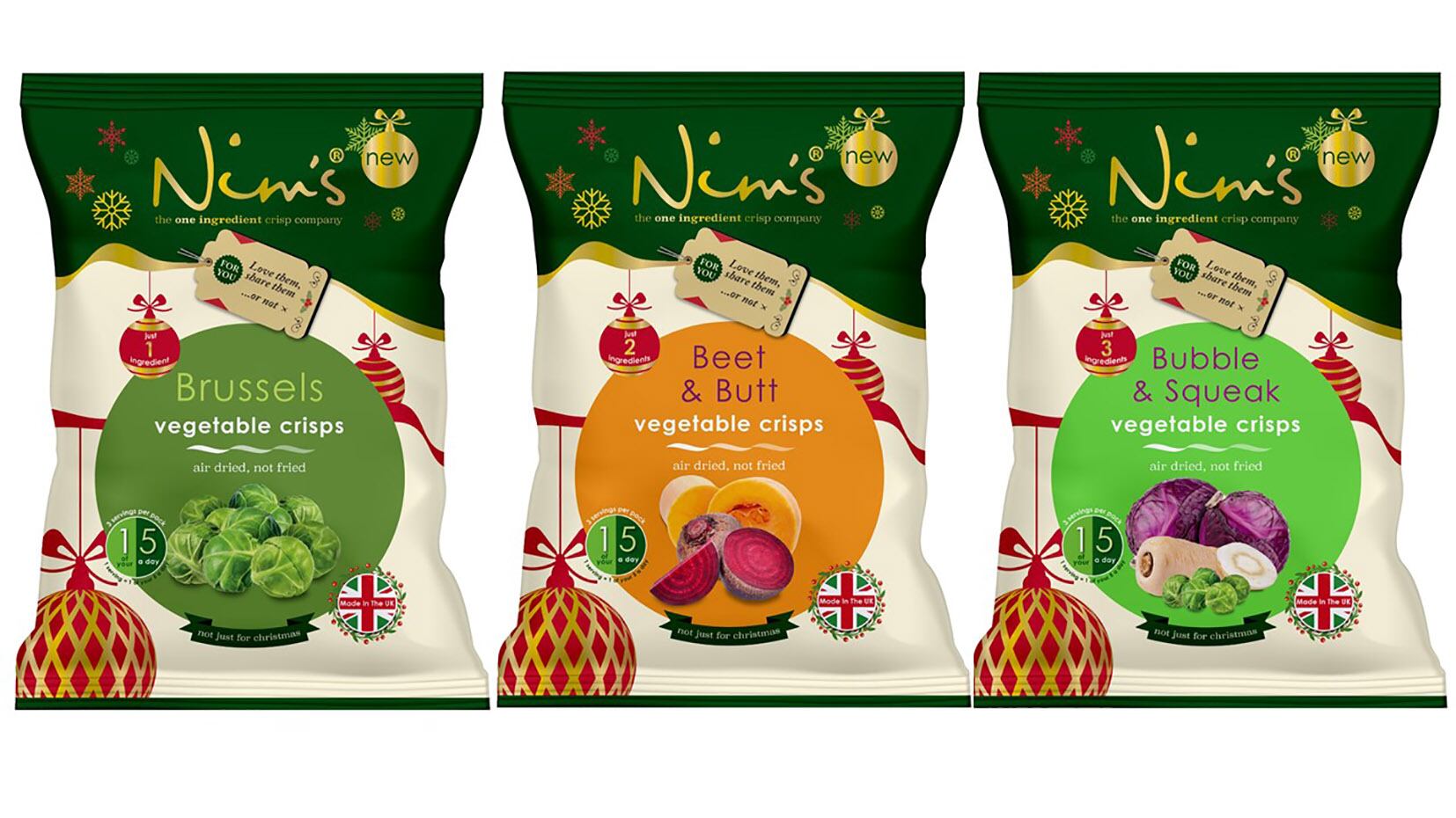 Nim's launches festive range of fruit and veg crisps