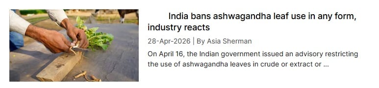 India ashwagandha ban