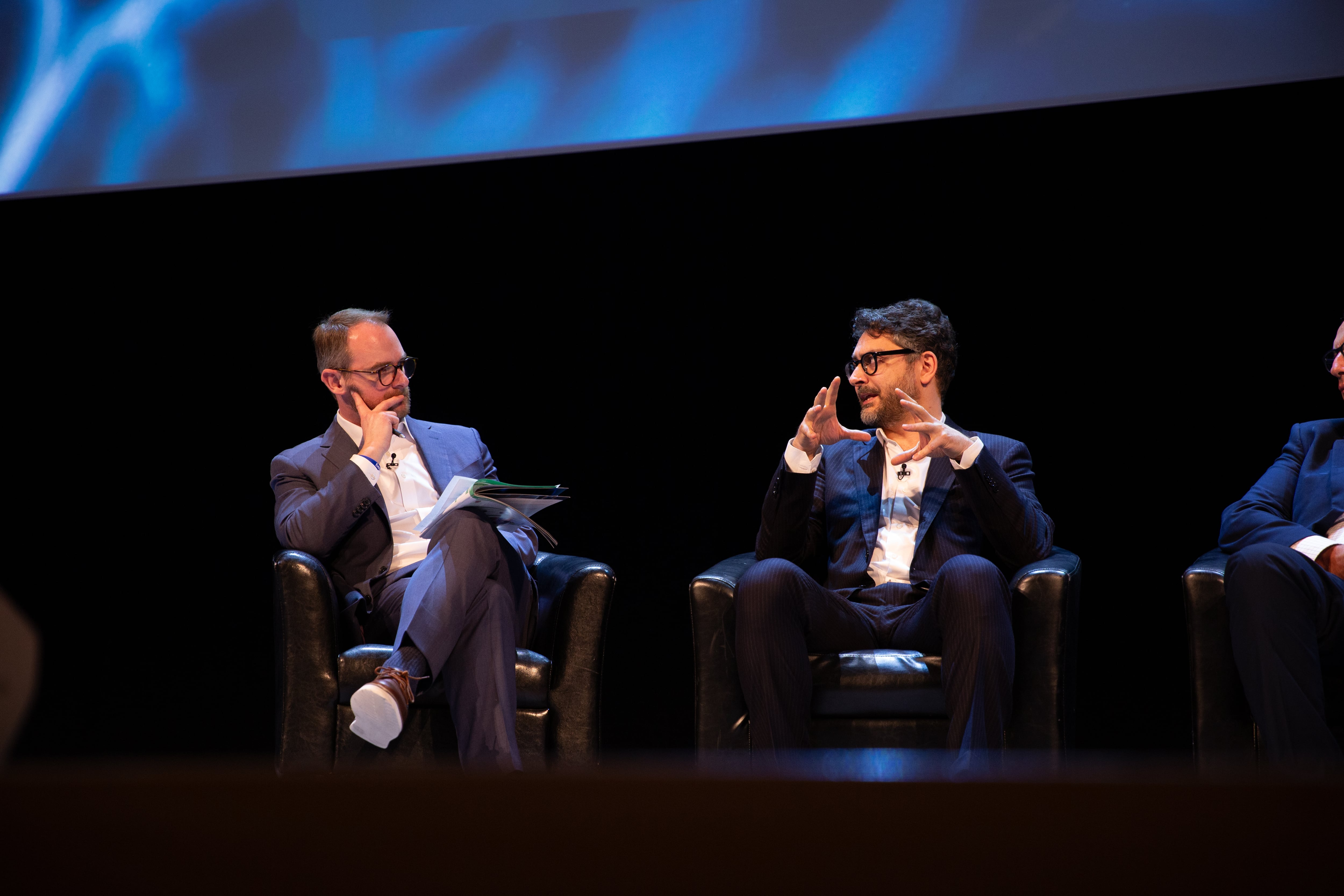 Marco Pane speaking to Stephen Daniells at Probiota