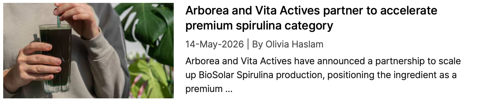 Arborea and Vita Actives NutraIngredients coverage