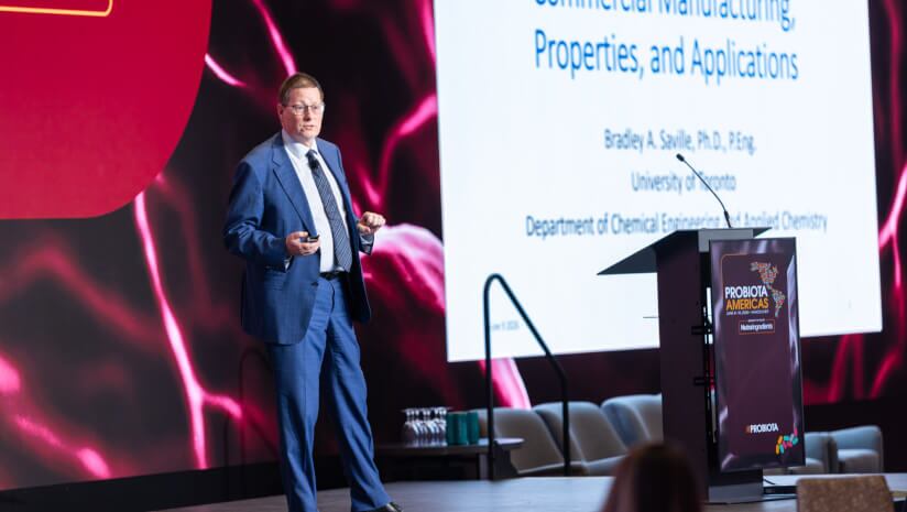 Professor Bradley Saville of the University of Toronto presents "Commercial manufacturing of prebiotics: Impacts on product attributes, performance and regulatory approvals".