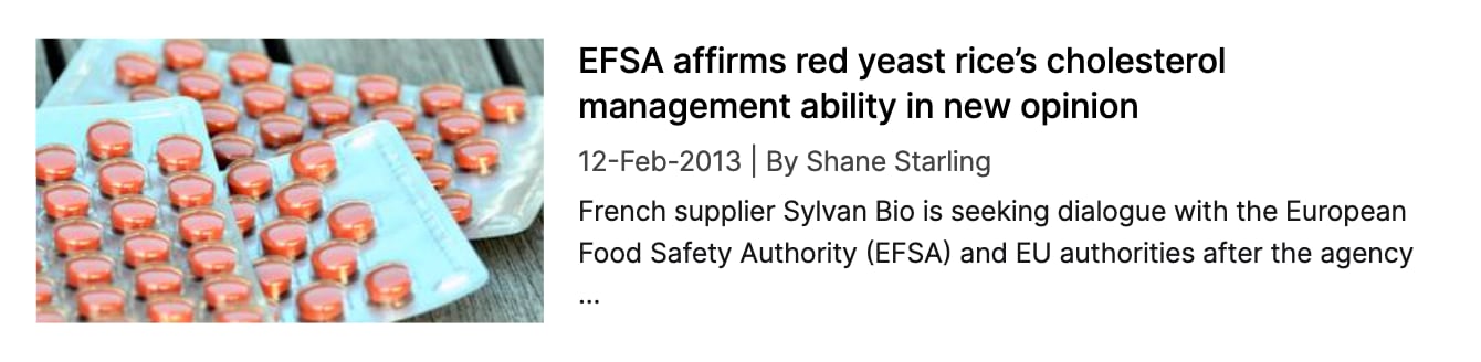 Monacolin updates in 2013