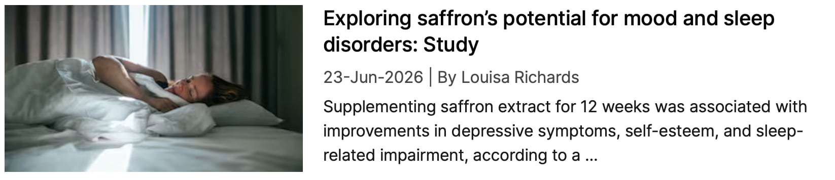 Saffron and mood and sleep NI coverage