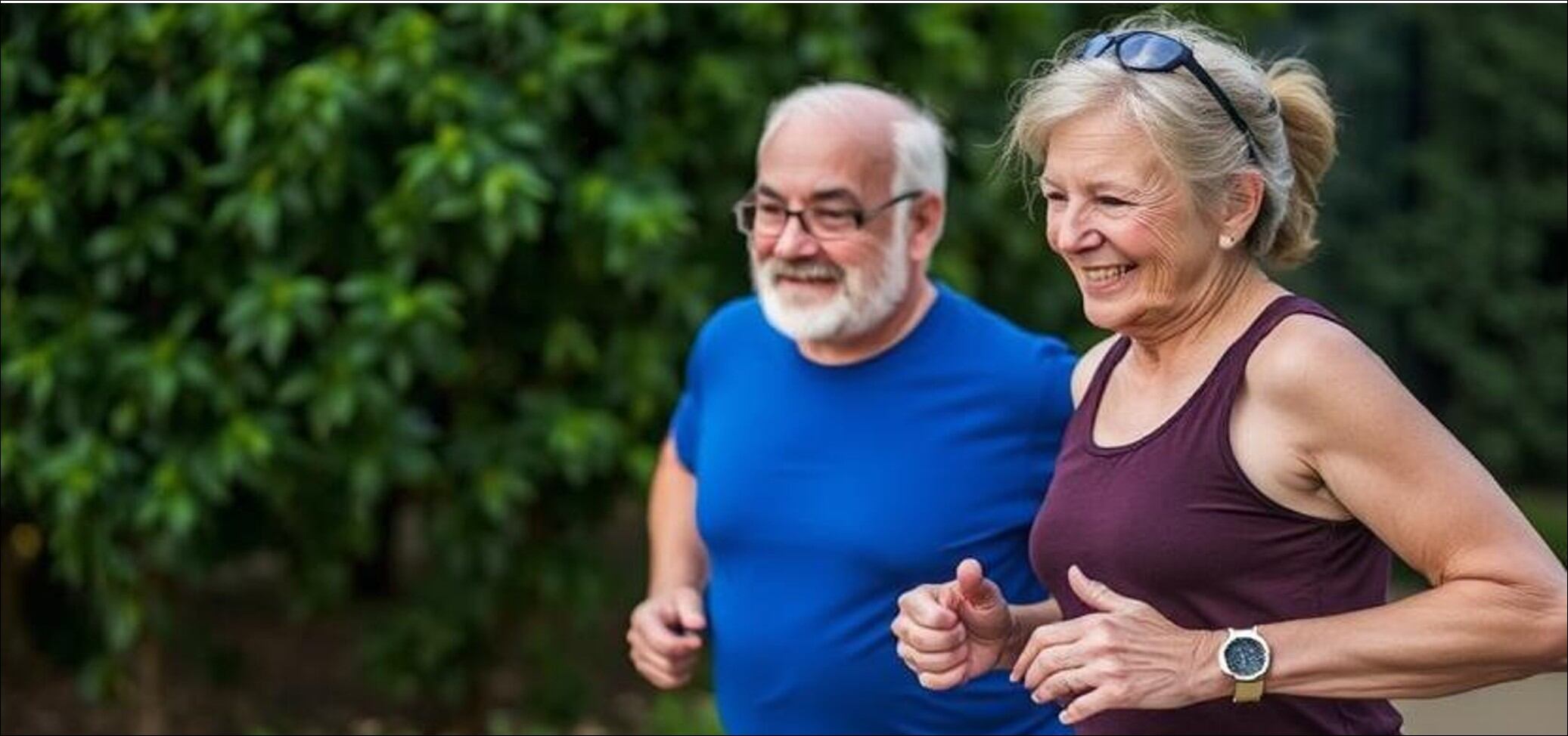 Older couple jogging