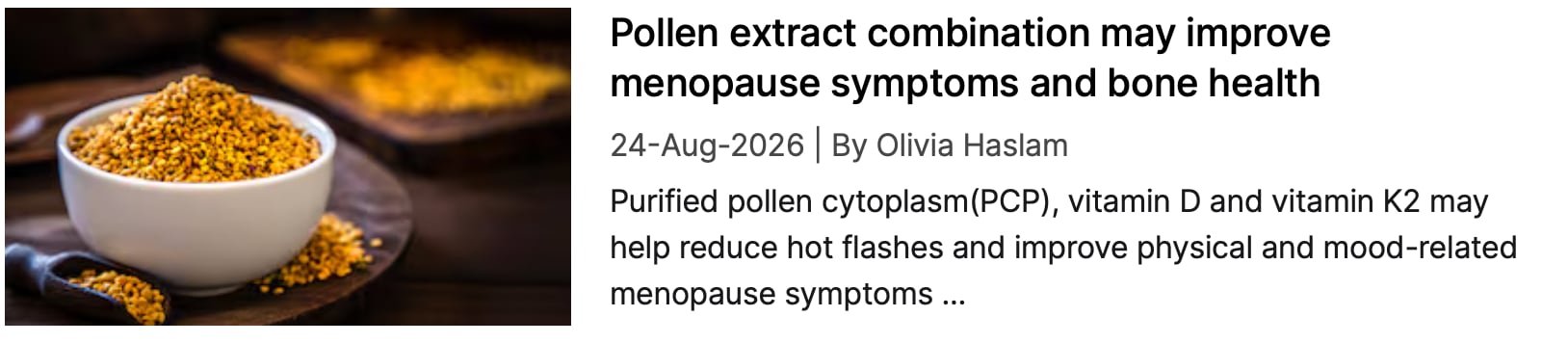 Pollen extract for menopause study NI coverage