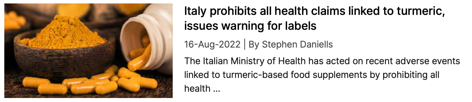NutraIngredients coverage: Italy prohibits health claims, issues warning