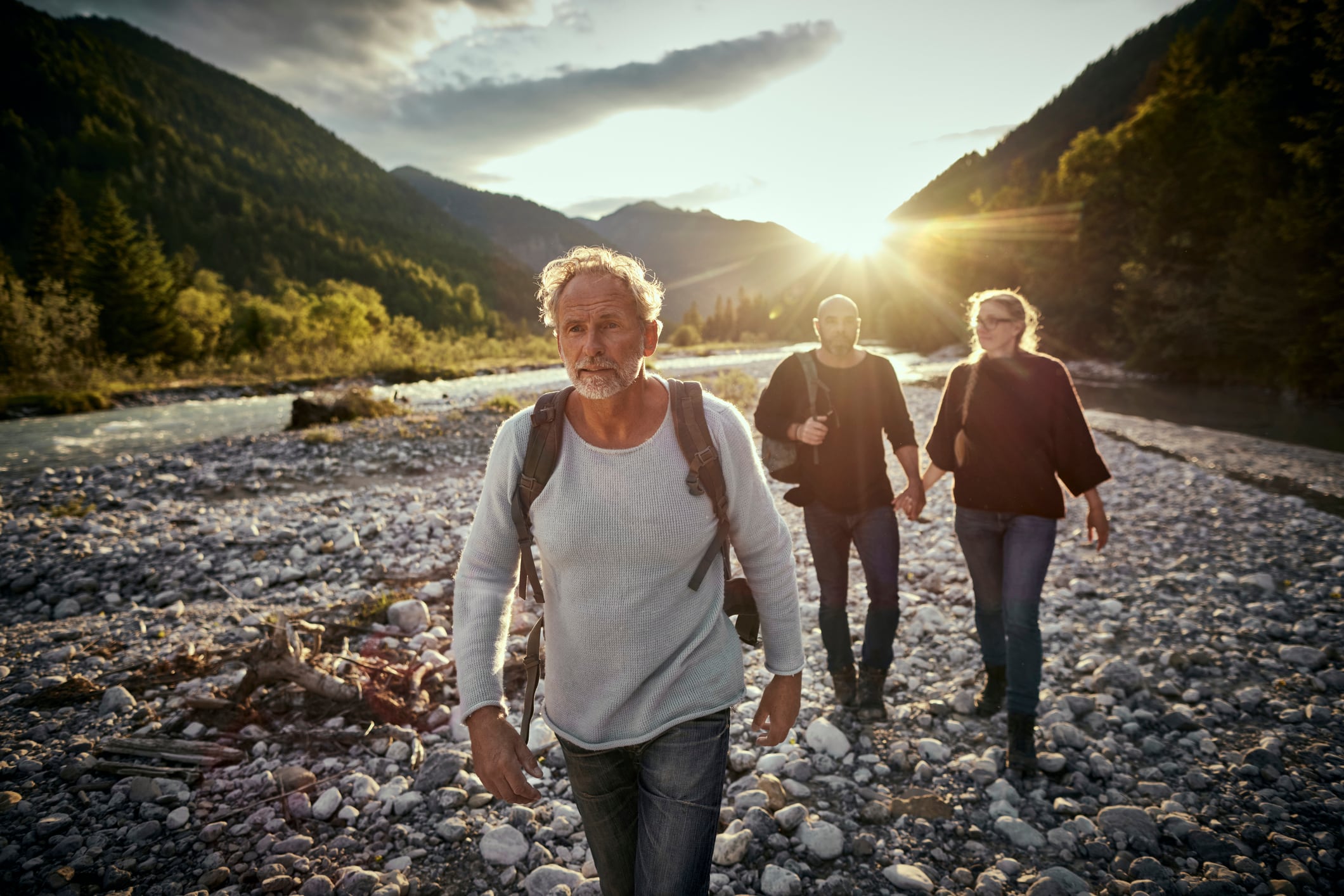 Older adults on a hike