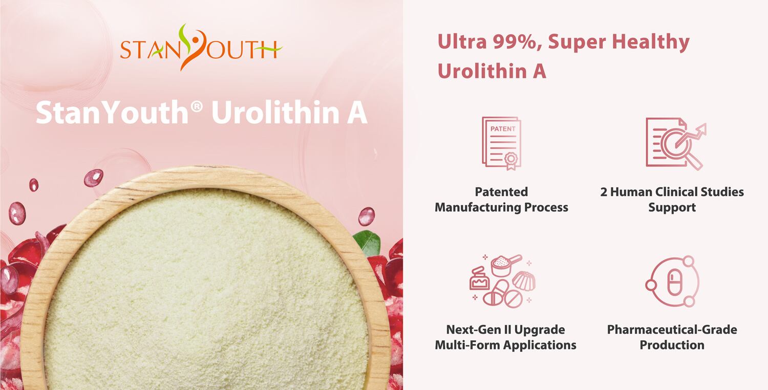 StanYouth® Urolithin A powder: 99% pure, patented process, pharmaceutical-grade, clinical-backed ovarian health ingredient