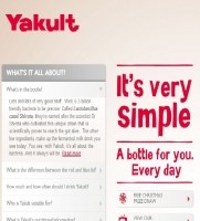 No sign of 'probiotics' here on the Yakult UK homepage