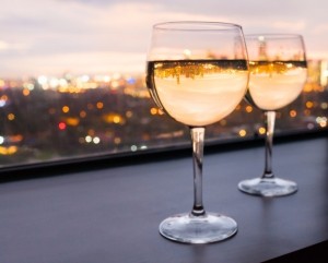 wine glasses white city