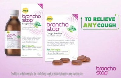 Bronchostop can be used to relieve any type of cough. It is available as a traditional cough syrup or in pastille form. ©OmegaPharma