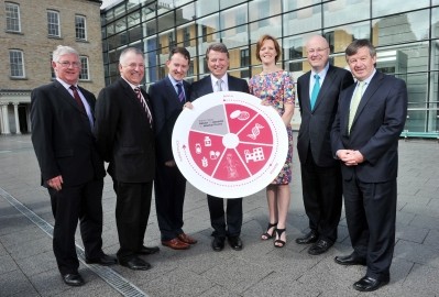 [Left to right]: Prof Gerald Fitzgerald, APC deputy director; Prof Gerry Boyle, director Teagasc; Sean Sherlock, TD, minister for science and innovation; prof Fergus Shanahan, director APC; Dr Sally Cudmore, APC general manager; prof Mark Ferguson, director General, Science Foundation Ireland and chief science advisor to the Irish Government; Dr Michael Murphy, president UCC
