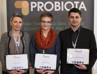 Dr Pierre Burguiére of Lallemand Health Solutions, Ida Smith of Chr. Hansen and Dragana Skokovic-Sunjic winners of today's Probiota Scientific Frontiers poster session