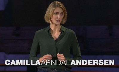 Camilla Arndal Andersen presents her talk entitled, 'Using brain scans to understand taste response for more nutritious and sustainable food products.' ©TED Talks/DuPont