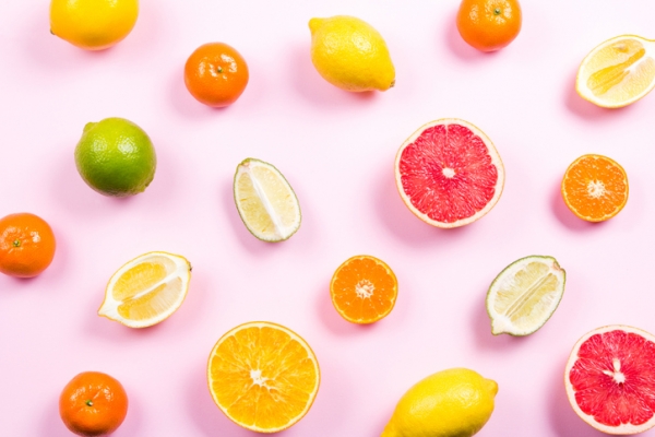 colourful citrus fruit, fresh orange, lemon, lime. Helios8