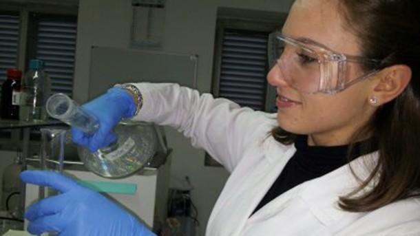Ilaria Marcotuli in the lab