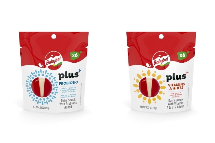 Available in six-count packages, Babybel Plus+ Probiotic and Babybel Plus+ Vitamins launch at US retailers next month. Pic: Babybel