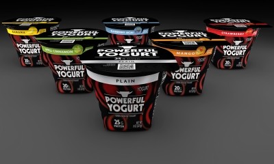 Powerful Yogurt is being marketed with the tagline "find your inner abs"
