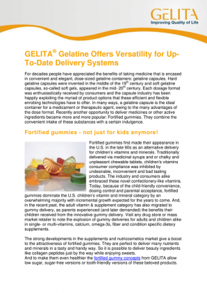 GELITA provides Up-To-Date Delivery System Concepts