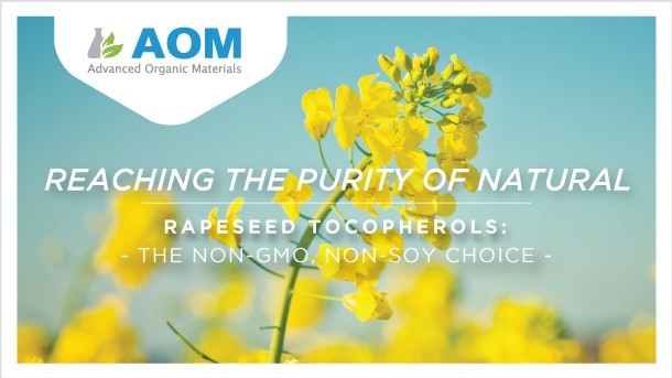 Rapeseed tocopherols: the Non-GMO, Non-Soy choice