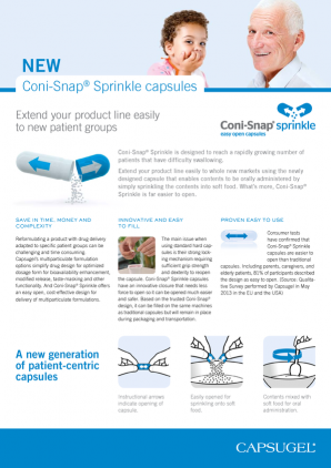 Coni-Snap® sprinkle easy open capsules